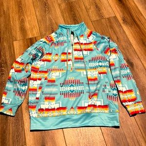 Women Aztec quarter zip up